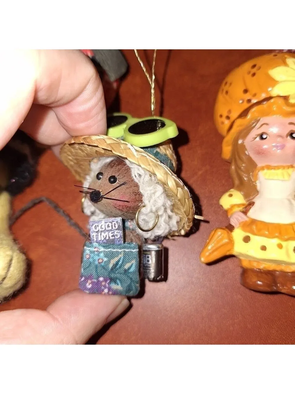 Holiday Ornaments Lot Bee Mouse Doll Small